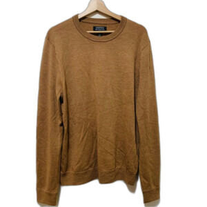 Nordstrom Mens Camel Brown Washable Merino Wool Sweater size xl